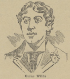 Illustration of Oscar Wilde in El Heraldo de Madrid, based on one of the cabinet portraits of Wilde taken in 1892 by Alfred Ellis & Walery Studio, London, UK.